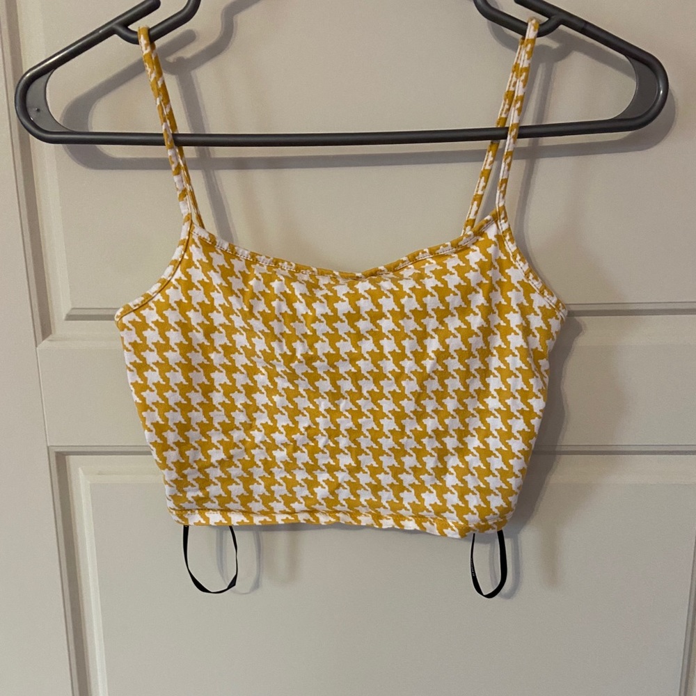 Yellow Cropped Tank Top